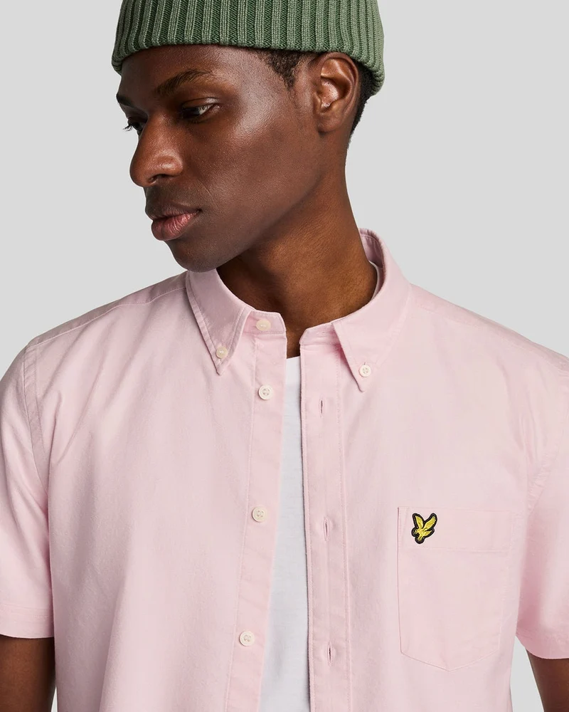 Lyle & Scott Herren-Oxfordhemd mit kurzen Ärmeln | Hellrosa