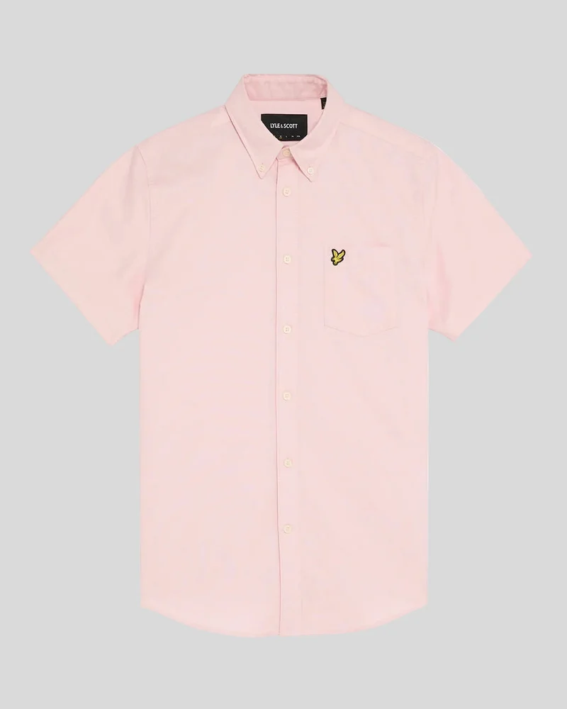 Lyle & Scott Herren-Oxfordhemd mit kurzen Ärmeln | Hellrosa
