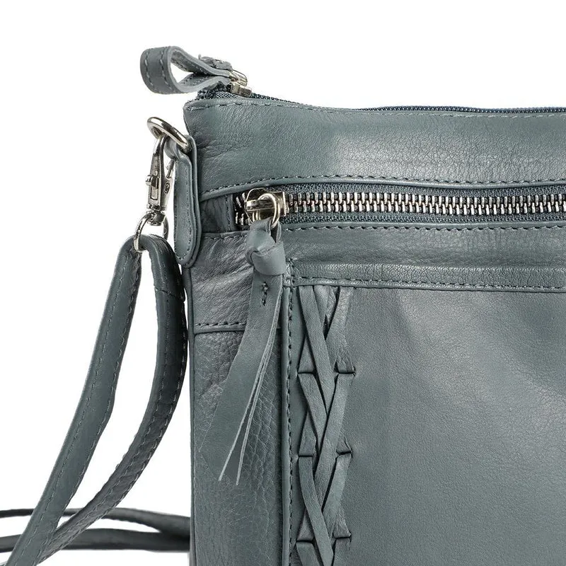 Leather Zip Close Crossbody Bag - JWNBG43000 / 329 276 - Denim