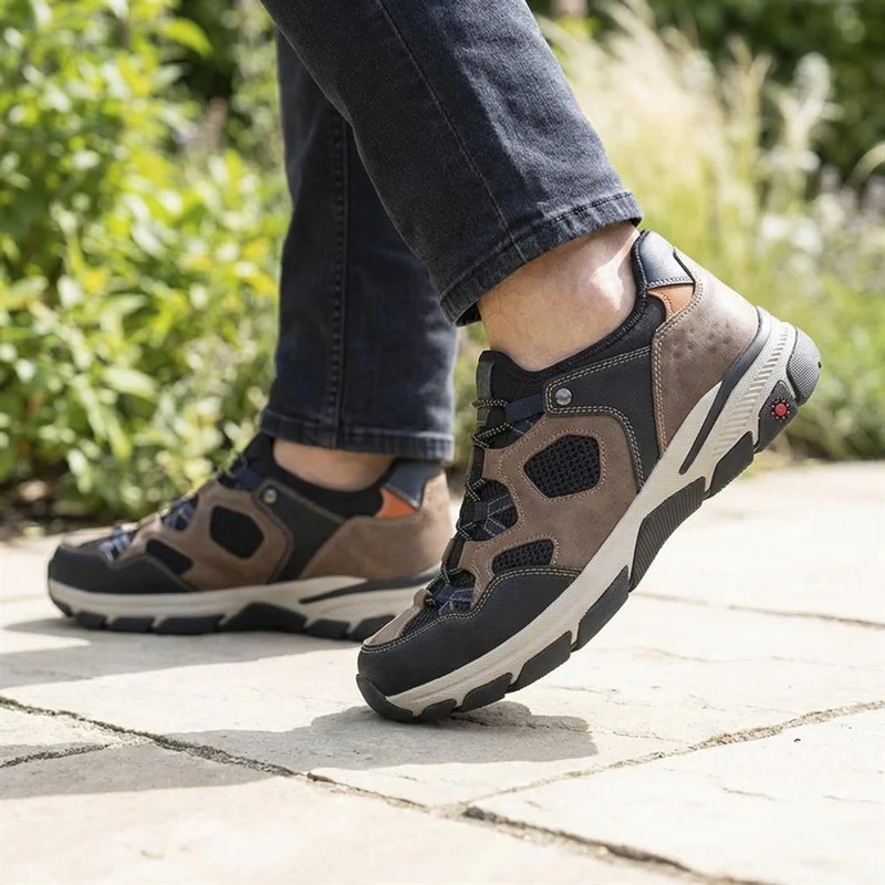 Relife Wide Fit Rugged Slip On Shoes - RELIF43009 / 329 178 - Brown