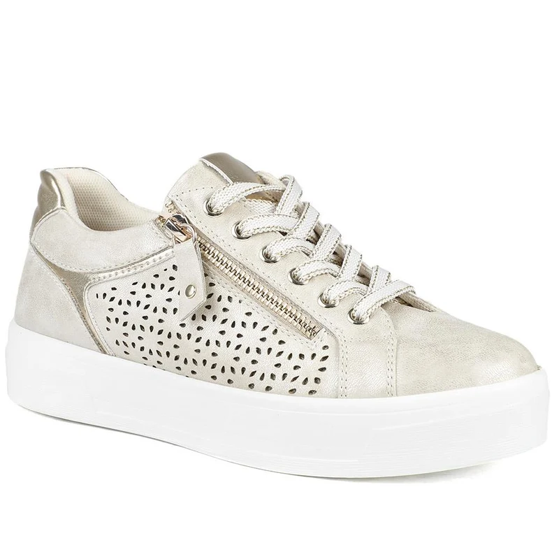 Casual Platform Trainers with Side Zip - WBINS43035 / 328 942