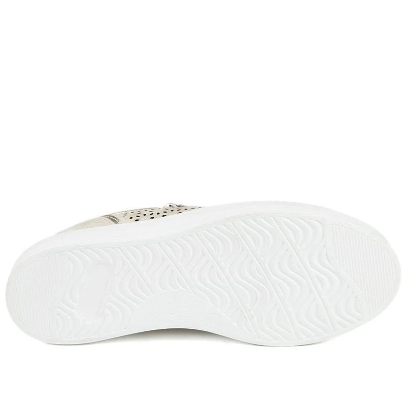 Casual Platform Trainers with Side Zip - WBINS43035 / 328 942 - Soft Gold