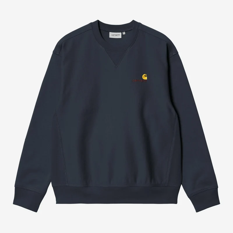 Carhartt WIP Herren American Script Sweatshirt | Tiefe Nacht