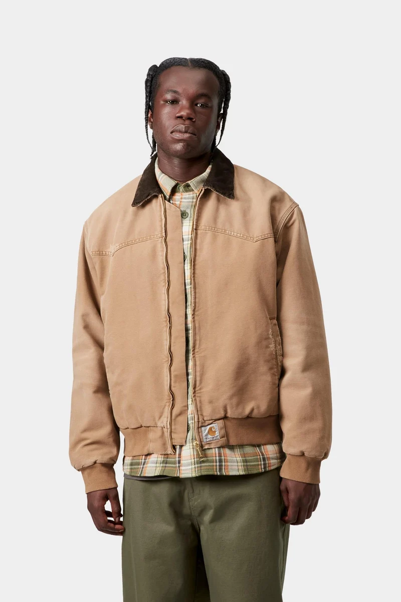 Carhartt WIP Herren OG Santa Fe Jacke | Hamilton Brown Grind Wash