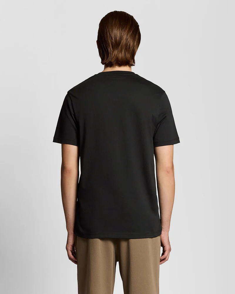 Lyle & Scott Herren-T-Shirt aus Baumwolle mit V-Ausschnitt | Tiefschwarz