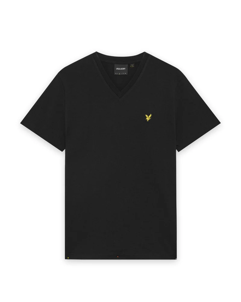Lyle & Scott Herren-T-Shirt aus Baumwolle mit V-Ausschnitt | Tiefschwarz