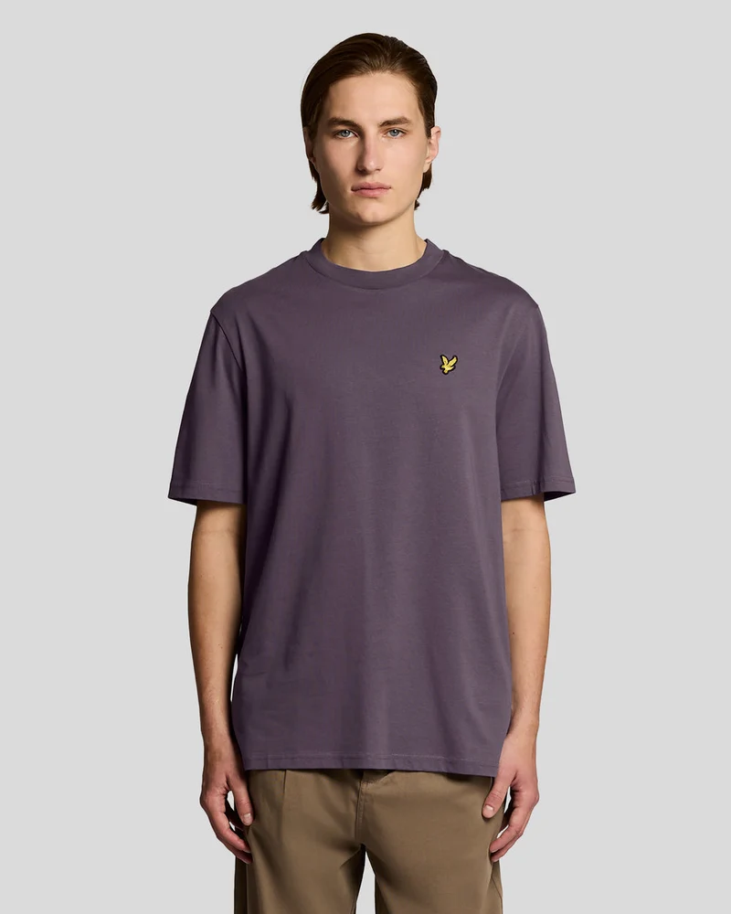 Lyle & Scott Oversized Herren-T-Shirt aus Baumwolle mit Rundhalsausschnitt | Graystone