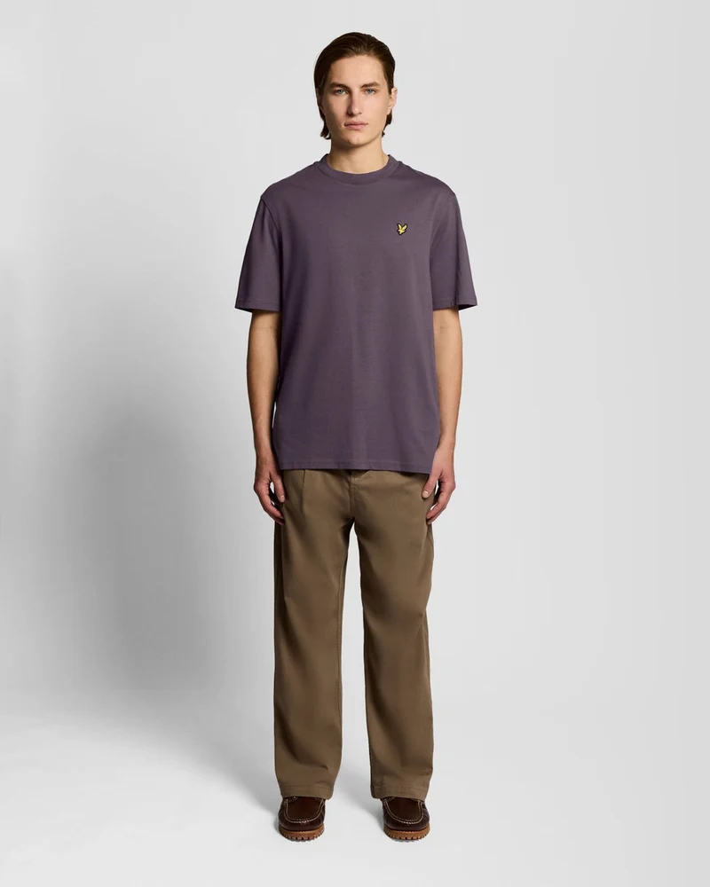 Lyle & Scott Oversized Herren-T-Shirt aus Baumwolle mit Rundhalsausschnitt | Graystone