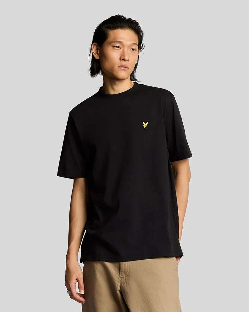 Lyle & Scott Oversize-T-Shirt aus Baumwolle für Herren mit Rundhalsausschnitt | Tiefschwarz