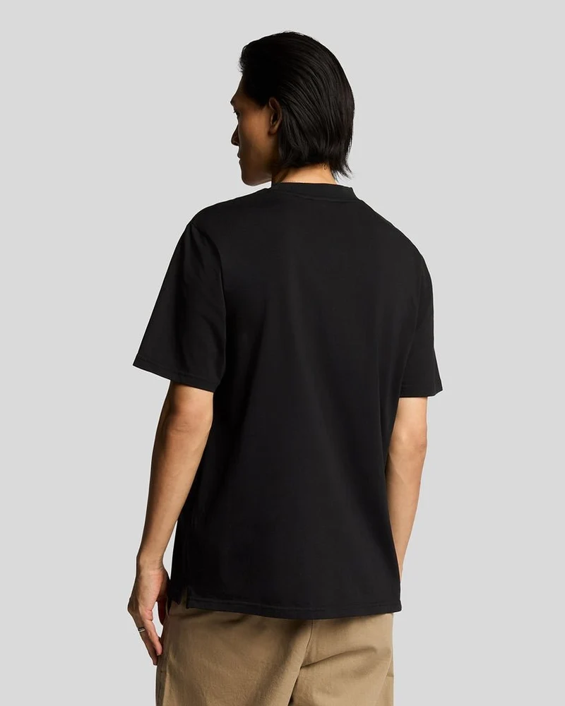 Lyle & Scott Oversize-T-Shirt aus Baumwolle für Herren mit Rundhalsausschnitt | Tiefschwarz