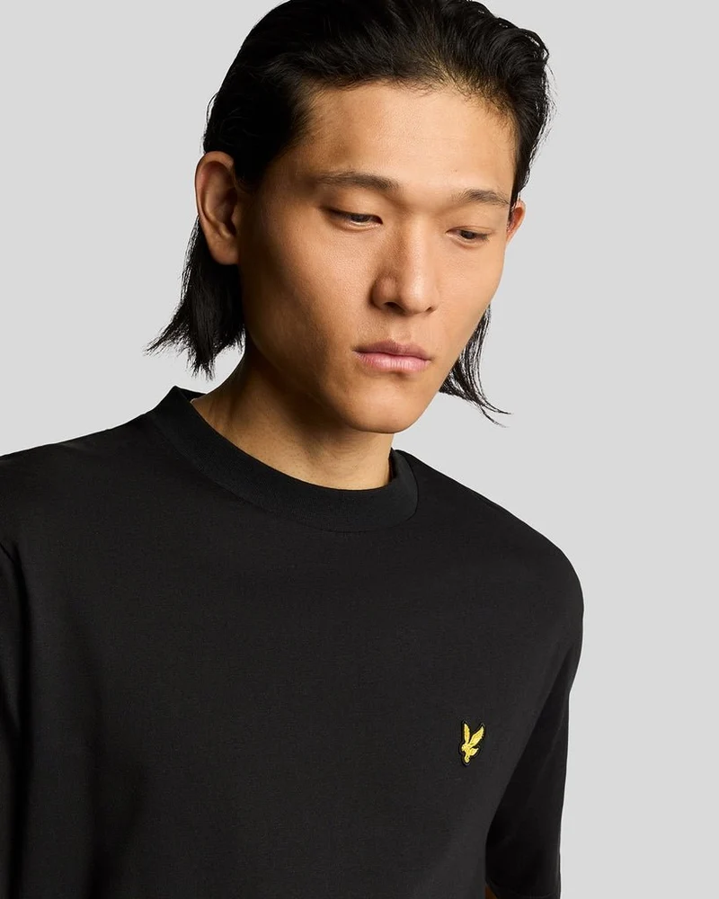 Lyle & Scott Oversize-T-Shirt aus Baumwolle für Herren mit Rundhalsausschnitt | Tiefschwarz