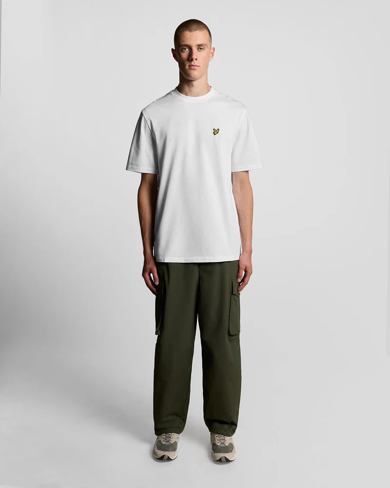 Lyle & Scott Herren Oversized Baumwoll-T-Shirt mit Rundhalsausschnitt | Weiß