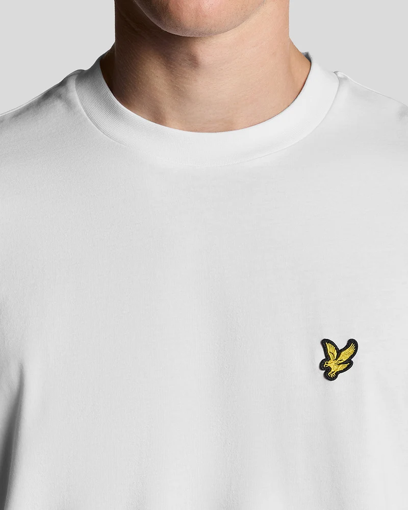 Lyle & Scott Herren Oversized Baumwoll-T-Shirt mit Rundhalsausschnitt | Weiß