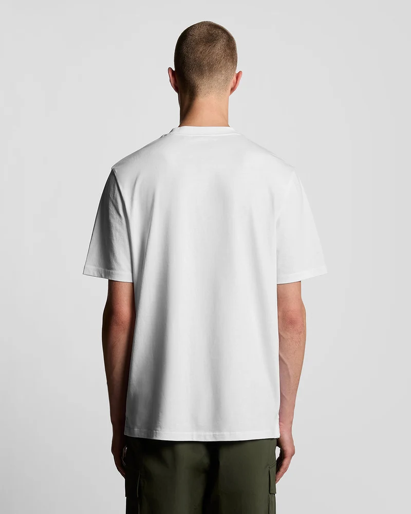 Lyle & Scott Herren Oversized Baumwoll-T-Shirt mit Rundhalsausschnitt | Weiß