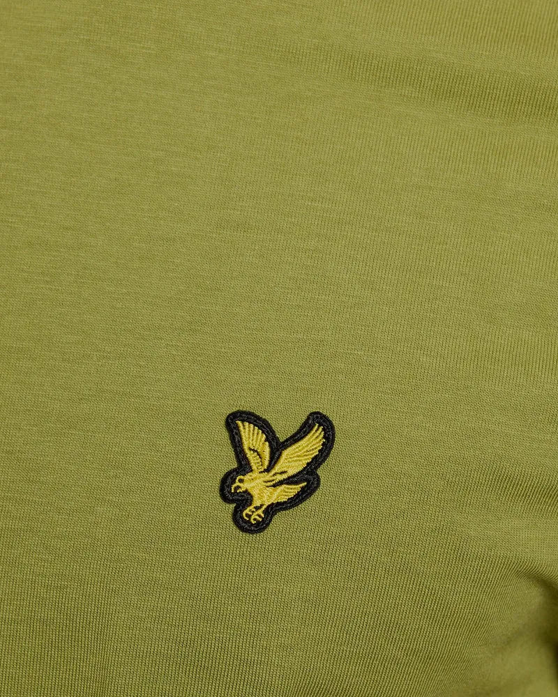 Lyle & Scott Herren-Ringer-T-Shirt | Strauchgrün Weiß
