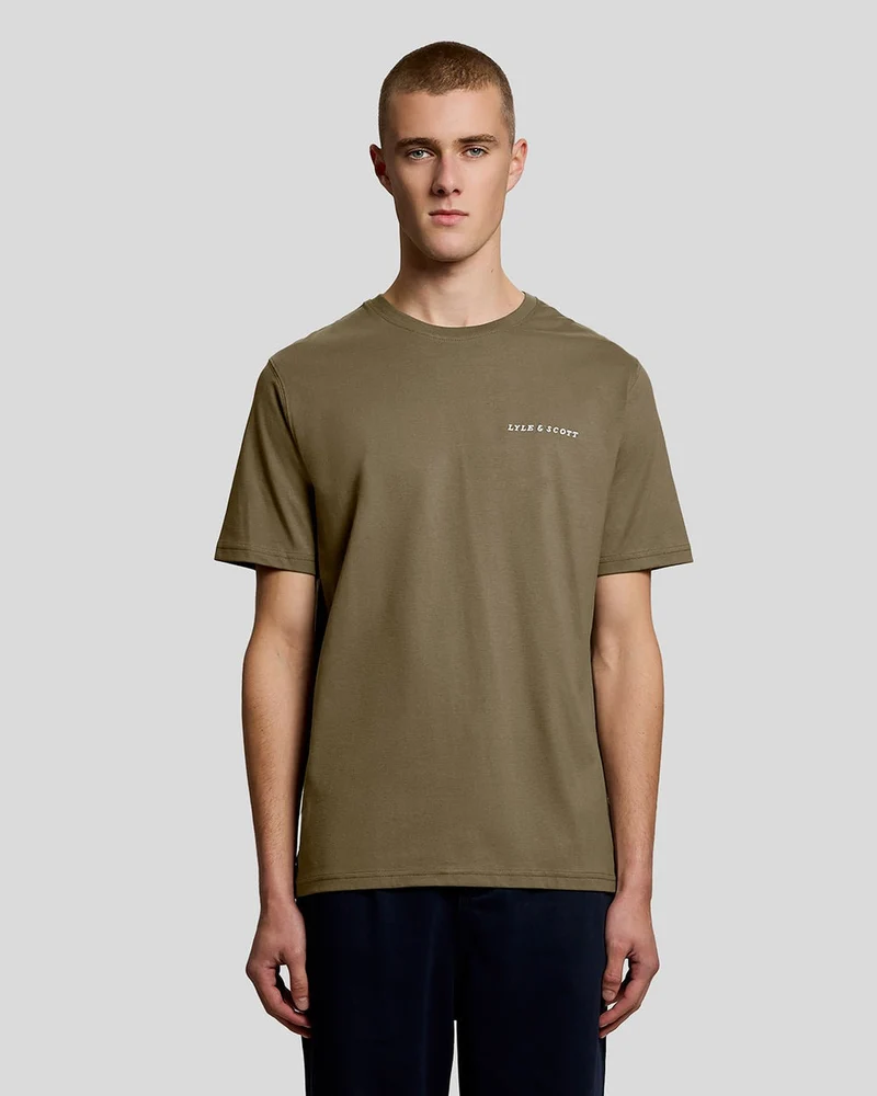 Lyle & Scott Raglan-T-Shirt für Herren aus Leinenmischung | Khaki-Asch