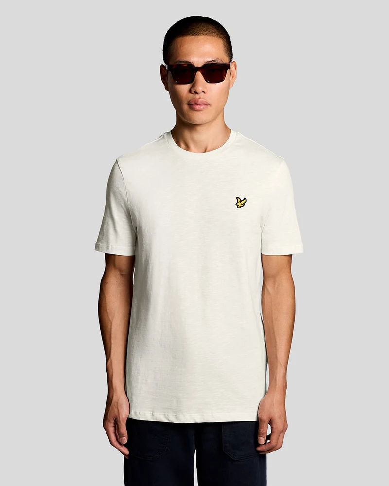 Lyle & Scott Herren-T-Shirt aus feiner Baumwolle (Slub-Baumwolle) | Eiscreme
