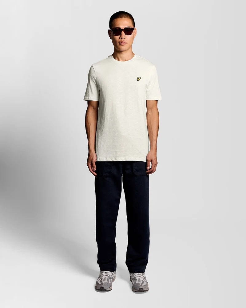 Lyle & Scott Herren-T-Shirt aus feiner Baumwolle (Slub-Baumwolle) | Eiscreme