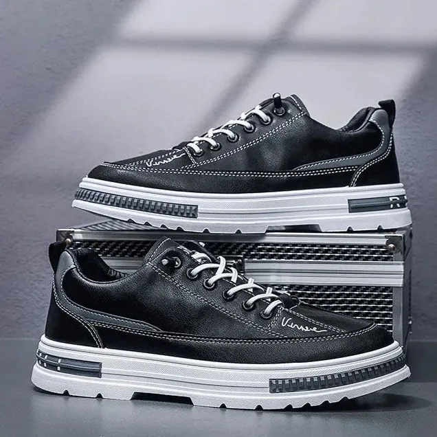 Herren Sneaker aus Kunstleder mit hoher Sohle - Bruno