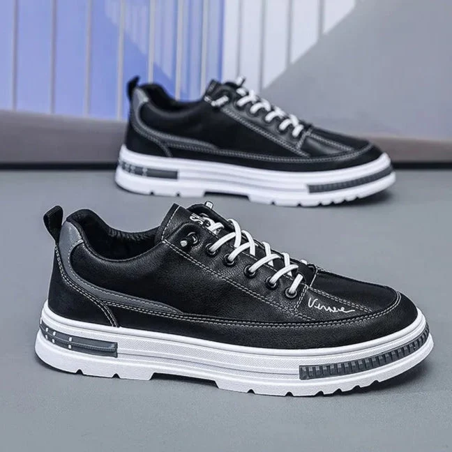 Herren Sneaker aus Kunstleder mit hoher Sohle - Bruno
