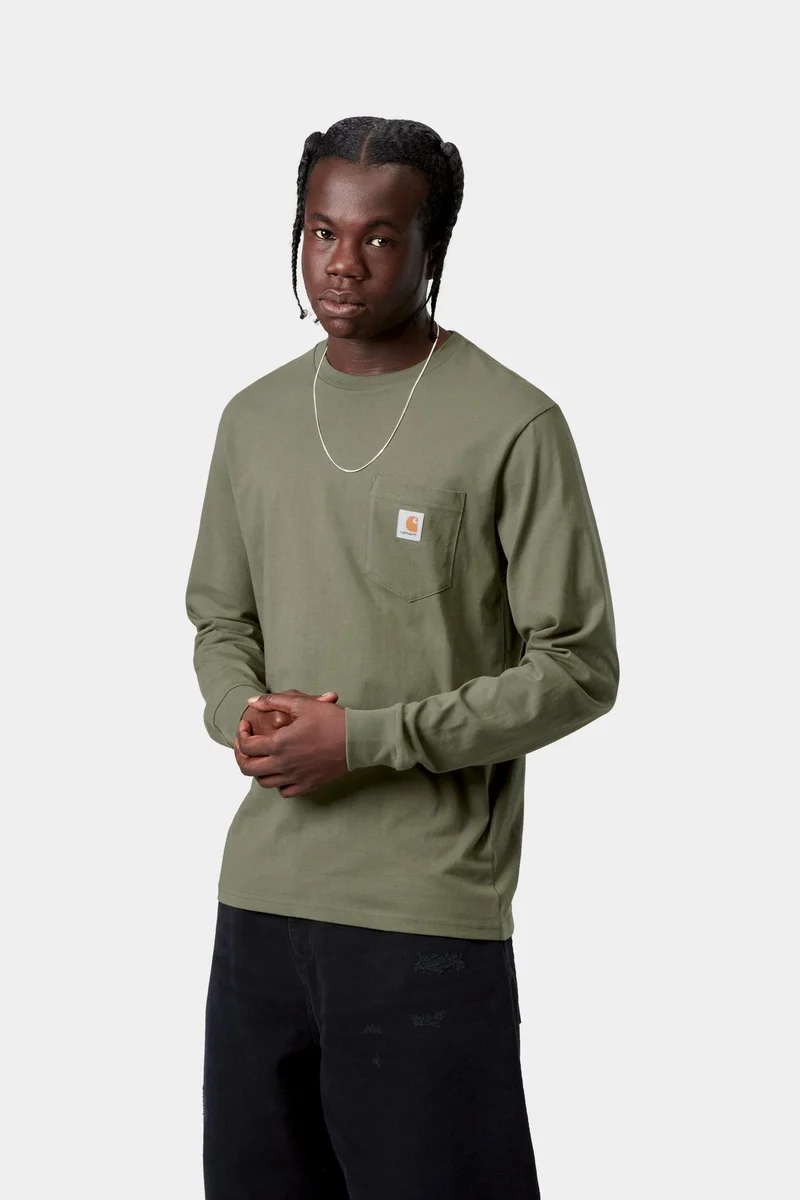 Carhartt WIP Herren-Langarmshirt mit Tasche | Blatt
