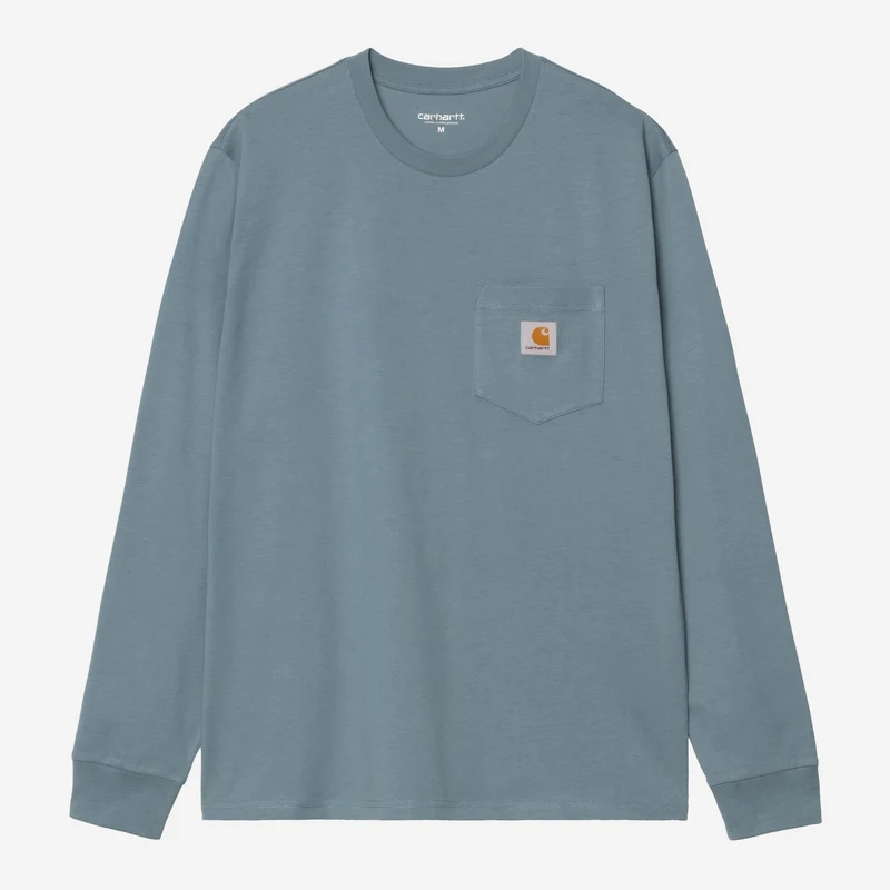 Carhartt WIP Herren-Langarmshirt mit Brusttasche | Samtblau