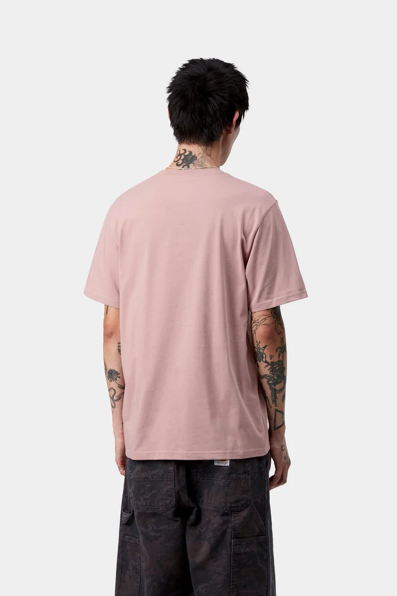 Carhartt WIP Herren-T-Shirt mit Brusttasche | Glasiges Rosa