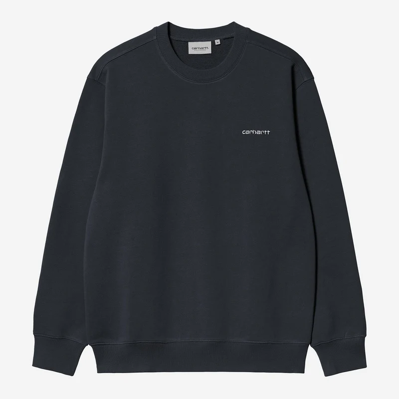 Carhartt WIP Herren-Sweatshirt mit Schriftzugstickerei | Tiefdunkel