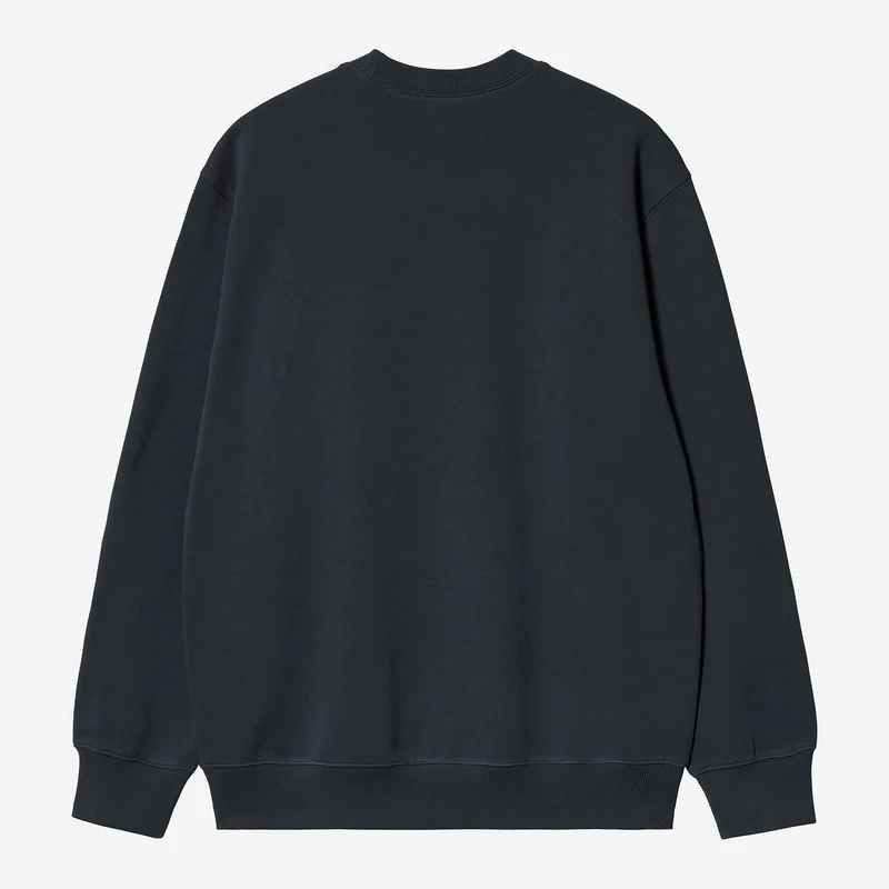 Carhartt WIP Herren-Sweatshirt mit Schriftzugstickerei | Tiefdunkel