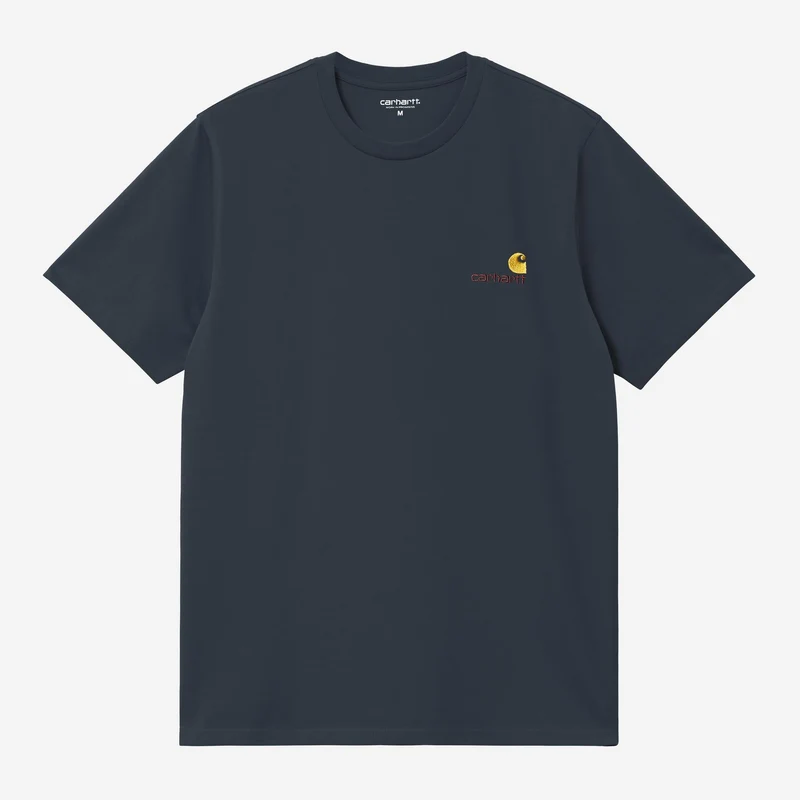 Carhartt WIP Herren Kurzarm American Script T-Shirt | Deep Night