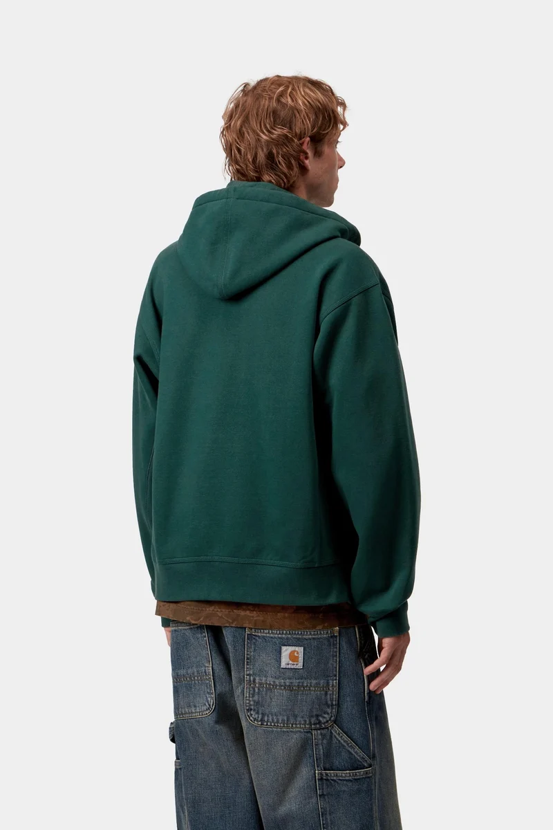 Carhartt WIP Herren American Script Kapuzenjacke mit Reißverschluss vorne | Dunkelbraun