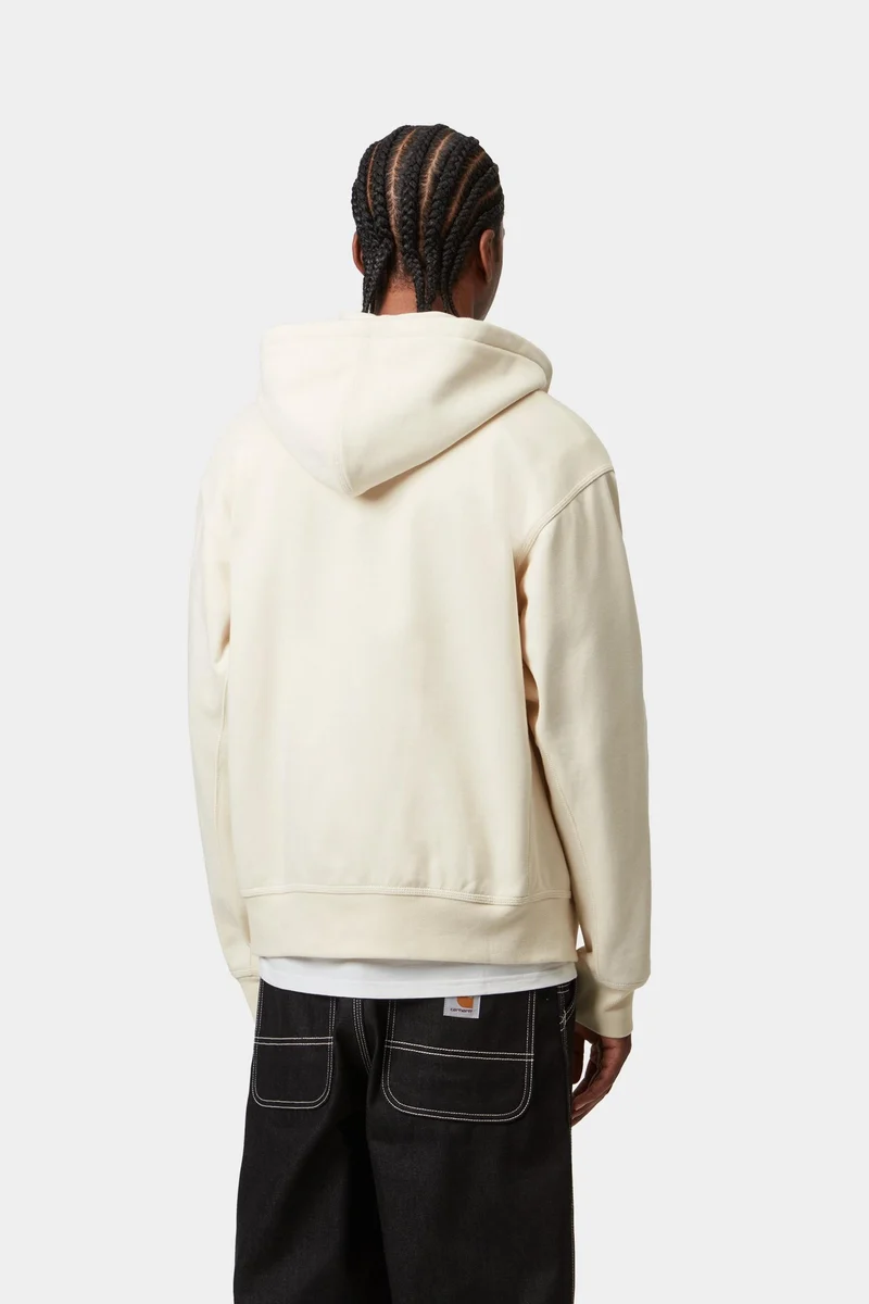 Carhartt WIP Herren American Script Kapuzenjacke mit Reißverschluss vorne | Natur