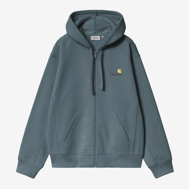 Carhartt WIP Herren American Script Kapuzenjacke mit Reißverschluss | Büroblau