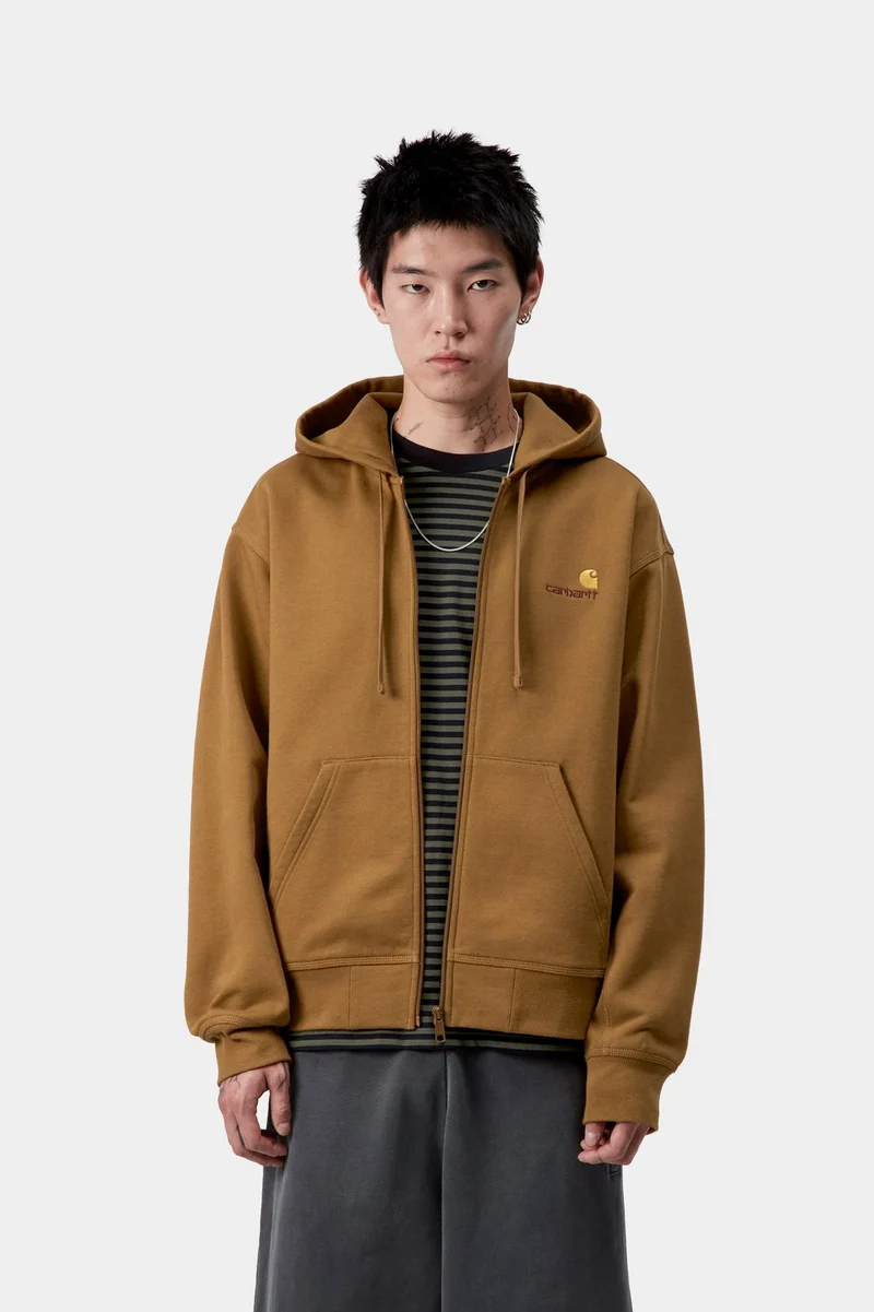 Carhartt WIP Herren American Script Kapuzenjacke mit Reißverschluss | Hamilton Brown