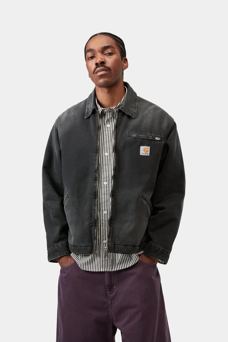 Carhartt WIP Herren OG Detroit Grind Wash Jacke | Schwarz