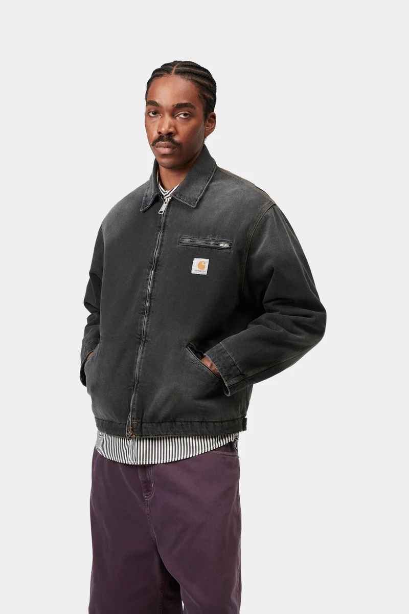 Carhartt WIP Herren OG Detroit Grind Wash Jacke | Schwarz