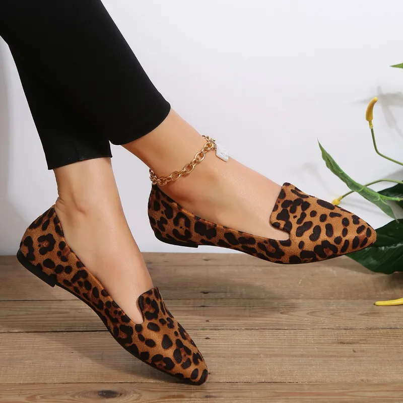 Ivy - Leopard spitze zehen loafers