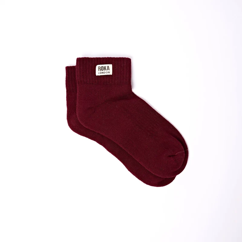 ROKA Wembley Bio-Baumwoll-Crop-Socken | Pflaume