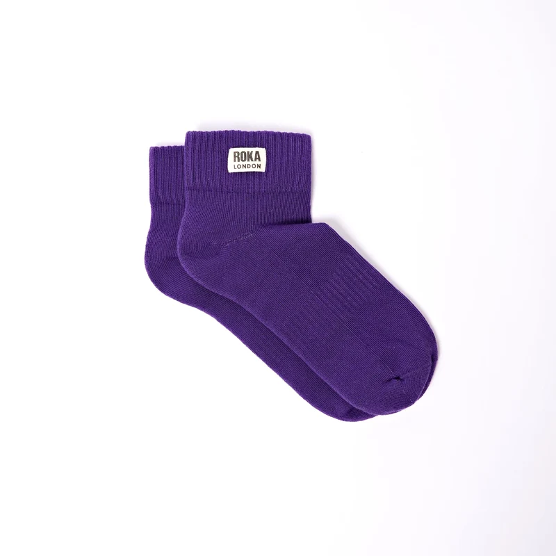 ROKA Wembley Bio-Baumwoll-Crop-Socken | Lila
