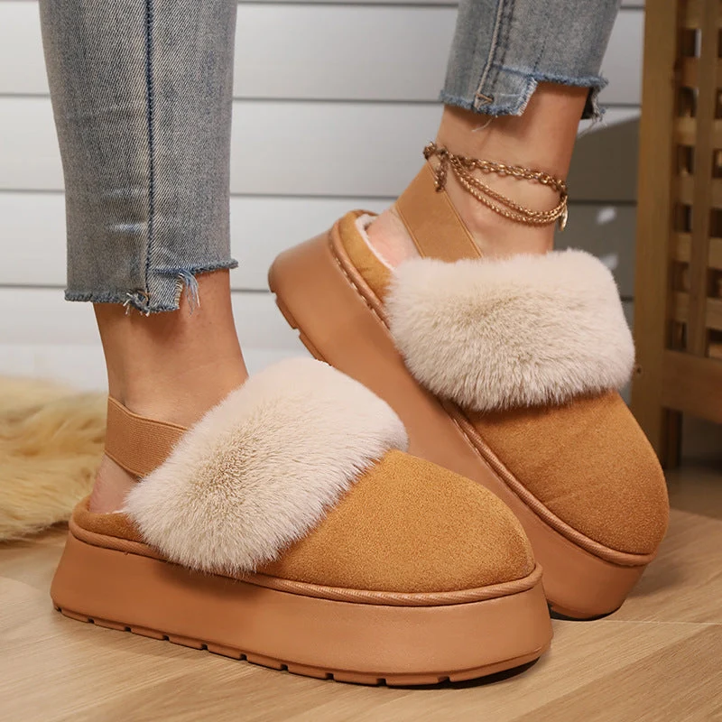 Damen Plateau Clogs mit Kunstfellfutter - Amaris