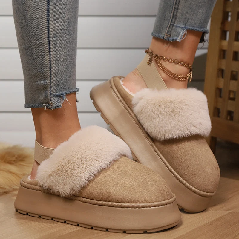 Damen Plateau Clogs mit Kunstfellfutter - Amaris