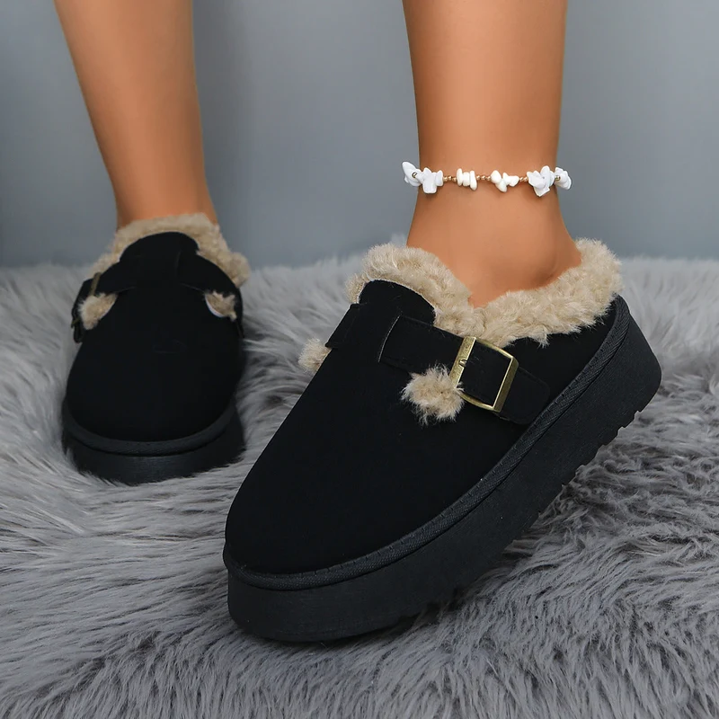 Damen Winterclogs mit Schnalle und Fellfutter - Sabine