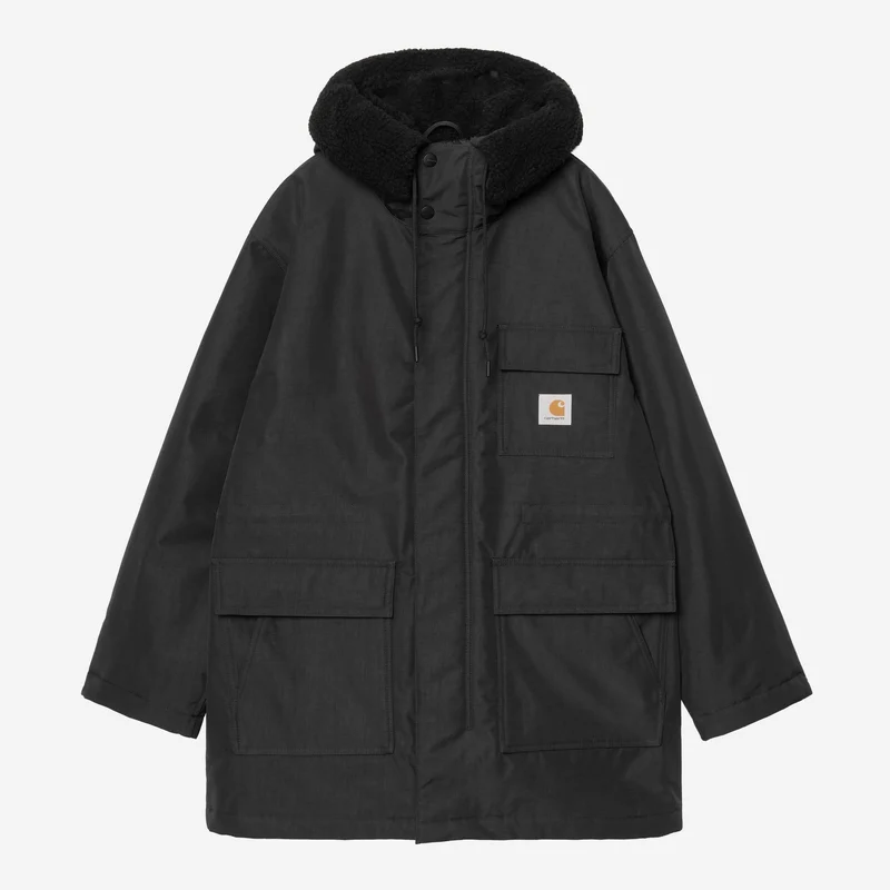 Carhartt WIP Herren-Sibirische Parkajacke | Schwarz
