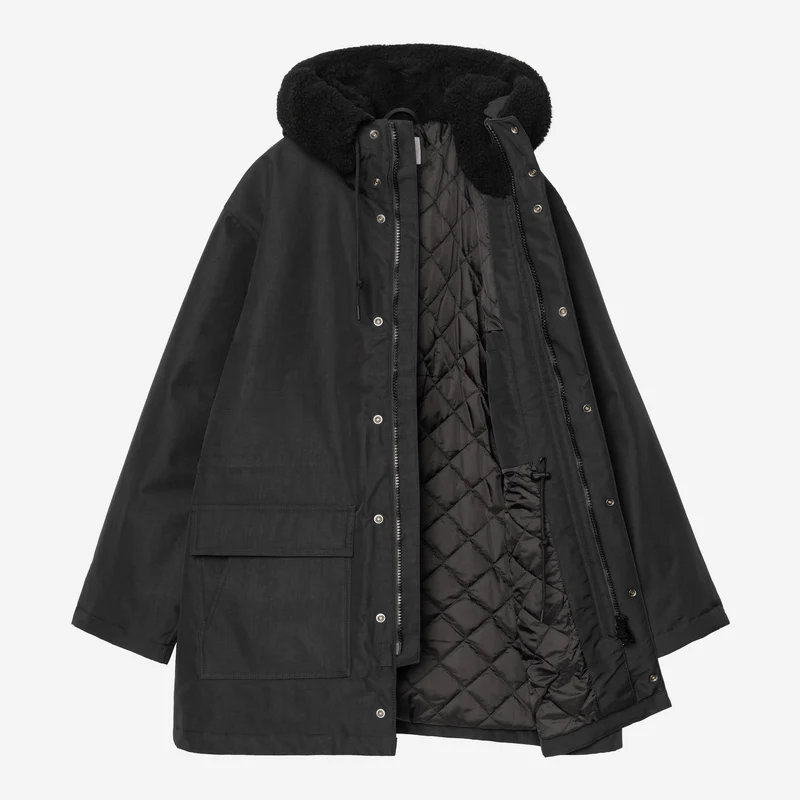 Carhartt WIP Herren-Sibirische Parkajacke | Schwarz