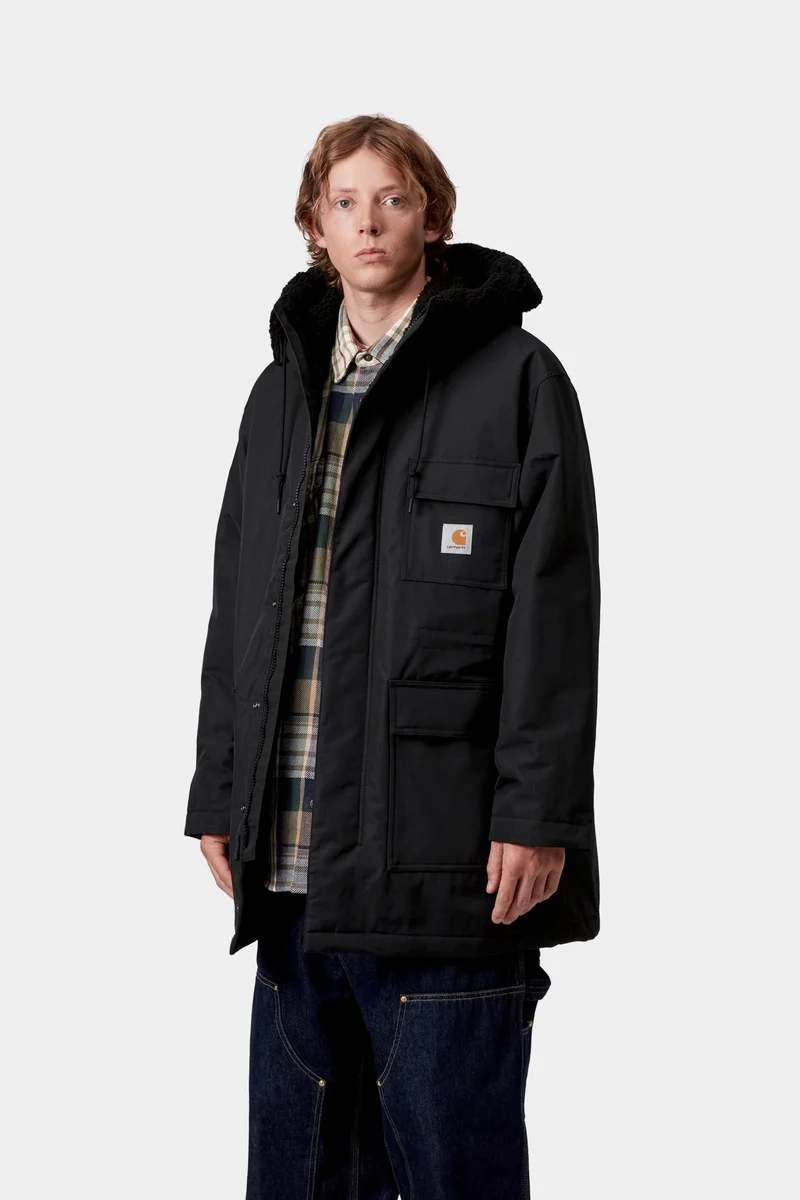 Carhartt WIP Herren-Sibirische Parkajacke | Schwarz