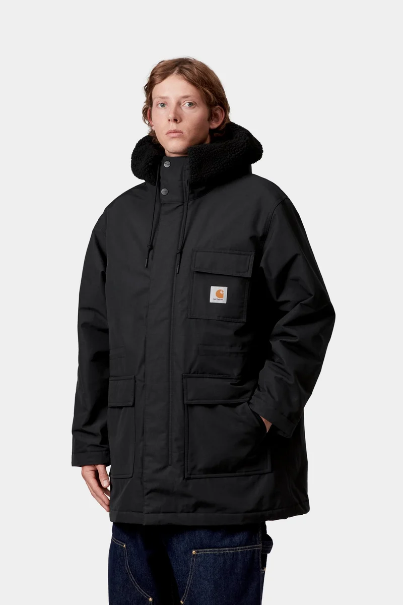 Carhartt WIP Herren-Sibirische Parkajacke | Schwarz