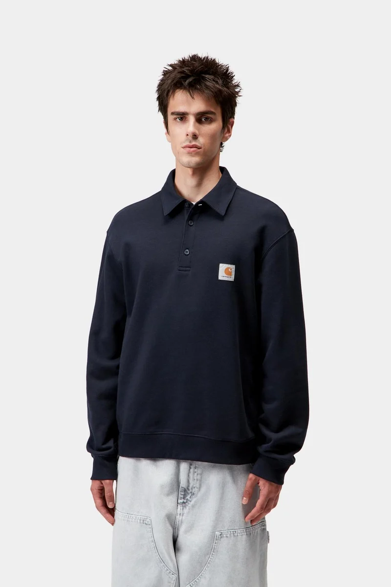 Carhartt WIP Herren Polo-Sweatshirt | Tiefe Nacht
