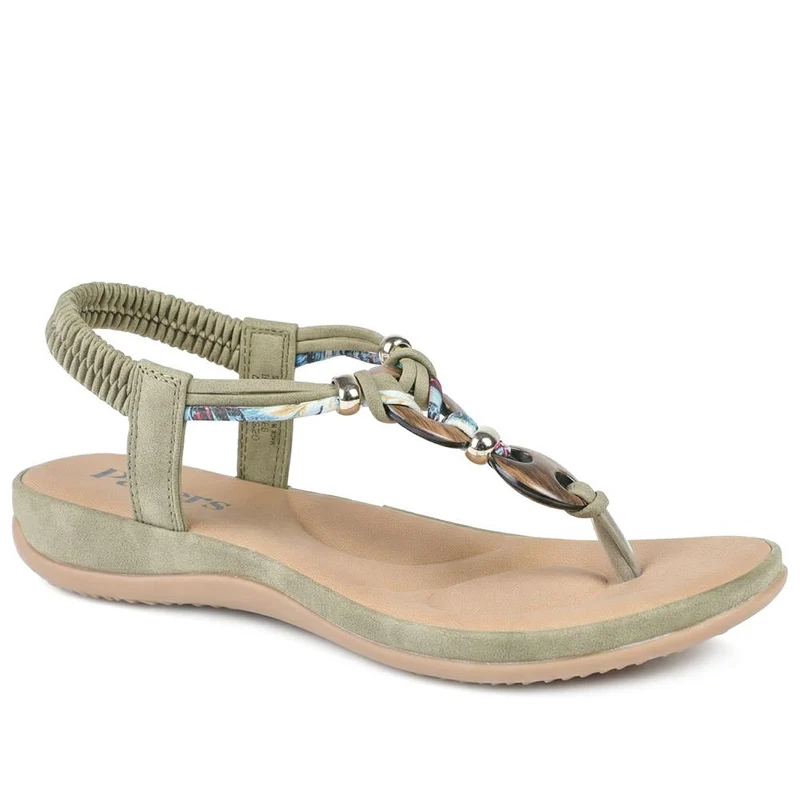 Elasticated Toe Post Sandals - BAIZH41046 / 327 216