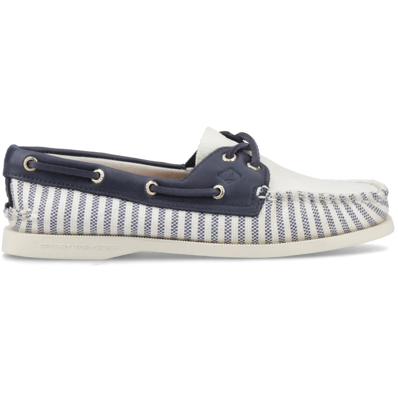 Sperry Damen-Mokassin Port | Weiß/Marineblau