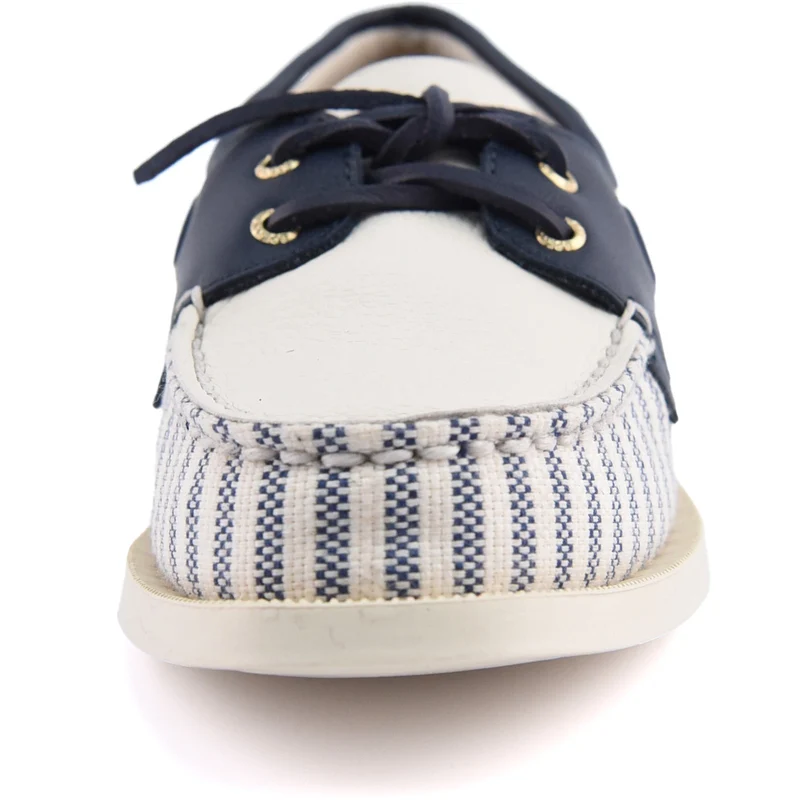 Sperry Damen-Mokassin Port | Weiß/Marineblau